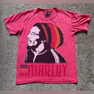 Bob Marley Kingston Triple T-Shirt Red 4-20 Reggae One Love Sz Large